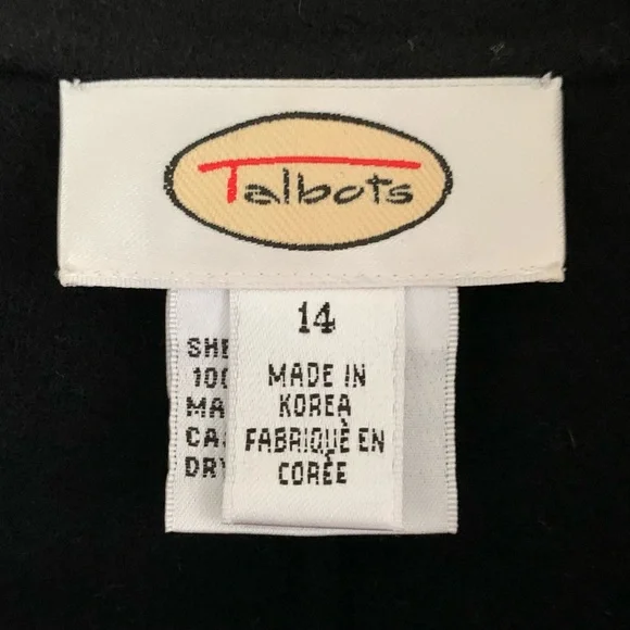 Talbots Black 100% Wool Open Front Jacket - Picture 8 of 9